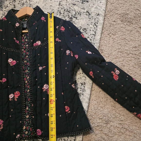 Persaman Floral Quilted Jacket Cotton Cottage Core Preppy Wrstern Chic Womens S - Picture 4 of 7